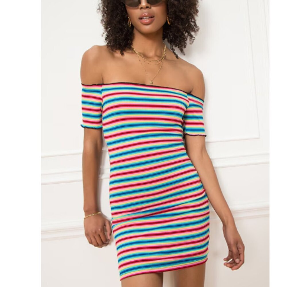 Superdown Trisha Mini Rainbow Dress